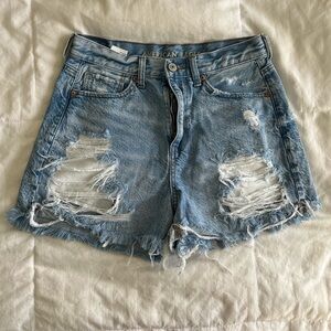 American Eagle Outfitters Light Blue Distressed Shorts | Mom Short size 4